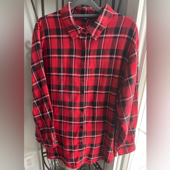 Plus size 20W women’s flannel button down shirt - Picture 1 of 4